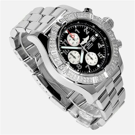 breitling super avenger 2 with diamond bezel|Breitling super avenger bezel.